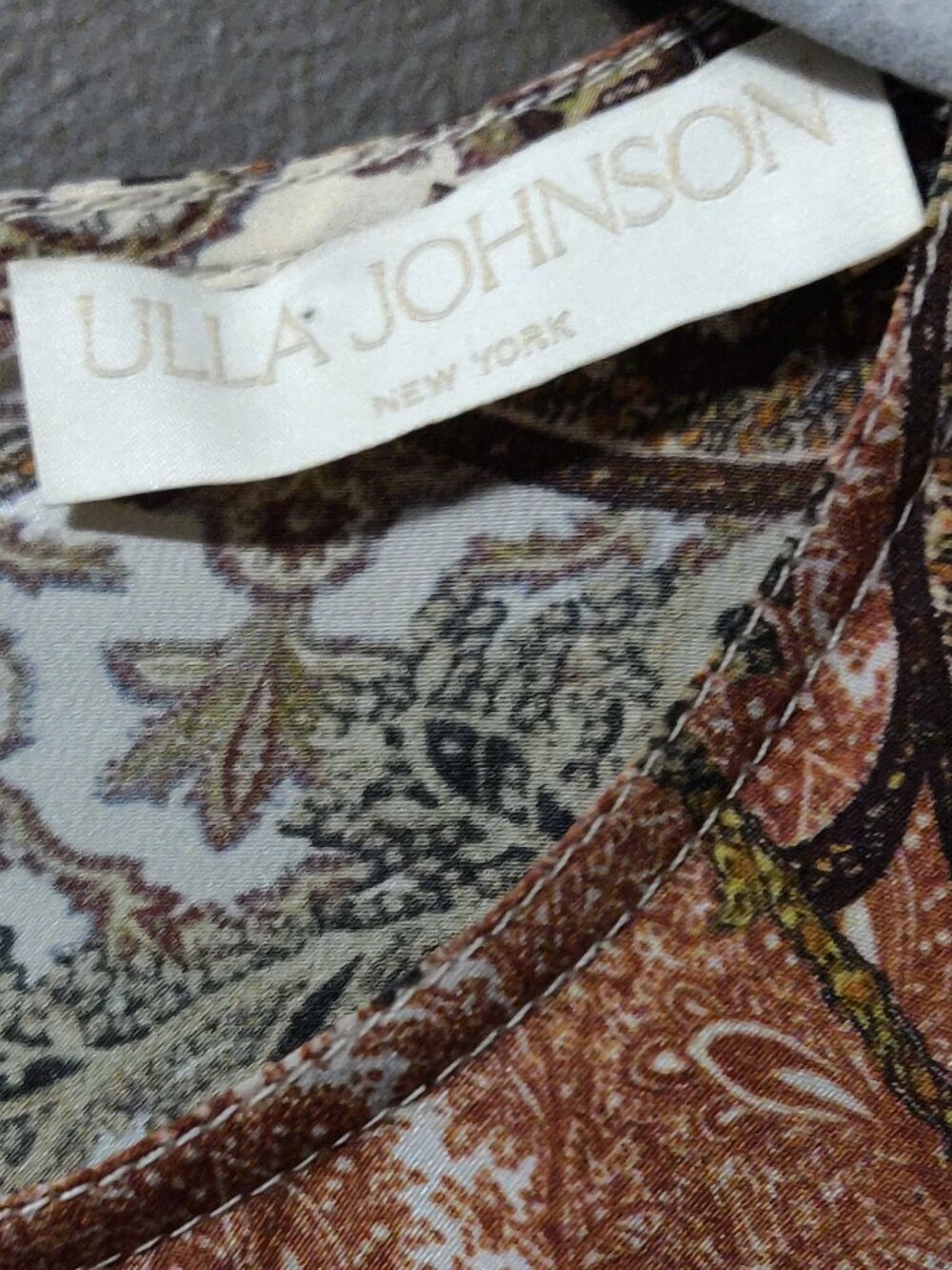 Ulla Johnson Calais Paisley Silk Puff Sleeve Midi Dress SIZE 4 - Picture 8 of 8